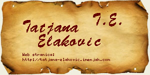Tatjana Elaković vizit kartica